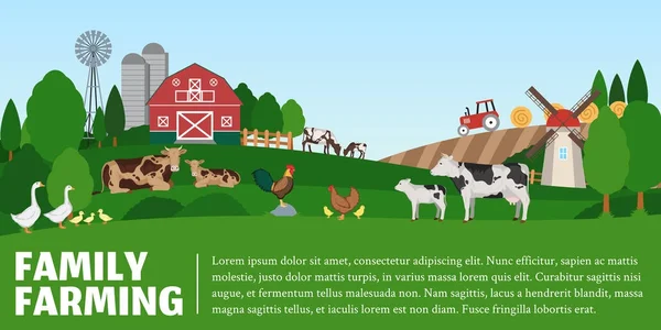 Paysage agricole vectoriel — Image vectorielle
