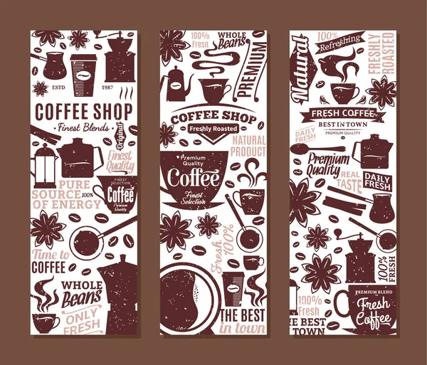 Retro styled vector coffee banners — Stock Vector