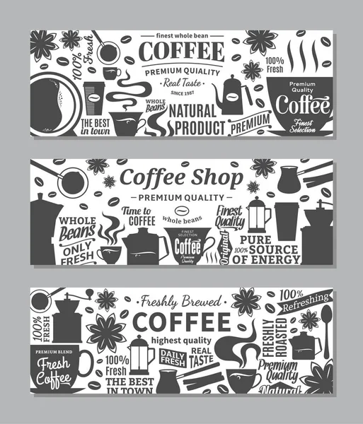 Bannières de café vectoriel — Image vectorielle
