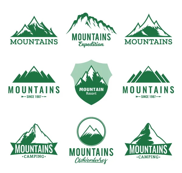 Vector montañas iconos — Vector de stock