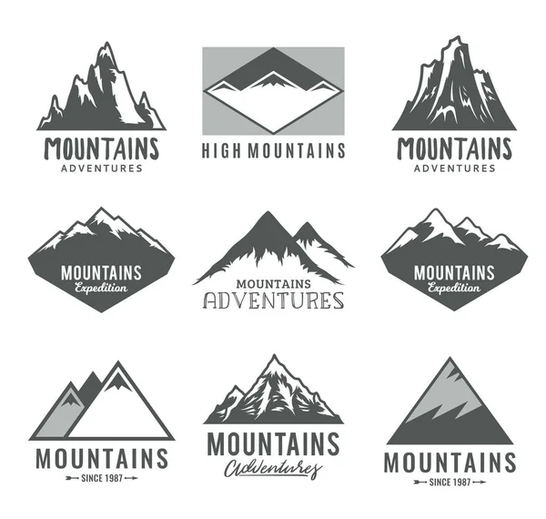 Vector montañas iconos — Vector de stock