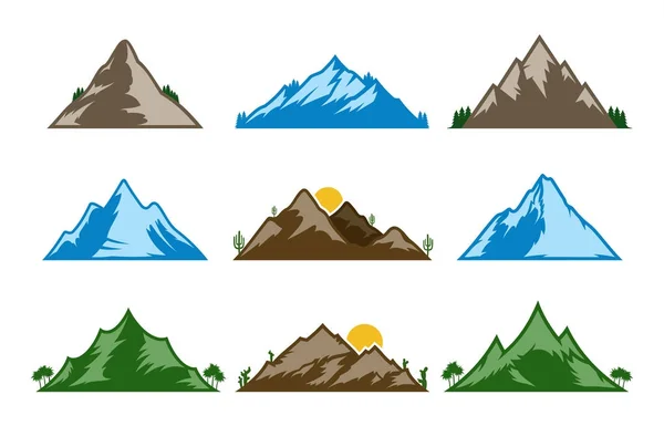 Vector montañas iconos — Vector de stock