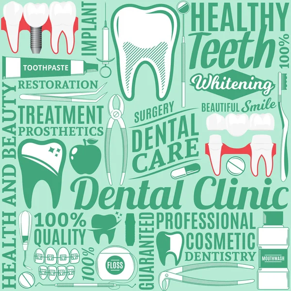 Clínica dentária padrão sem costura —  Vetores de Stock