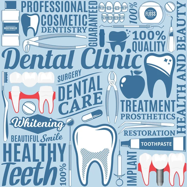 Clínica dentária padrão sem costura —  Vetores de Stock