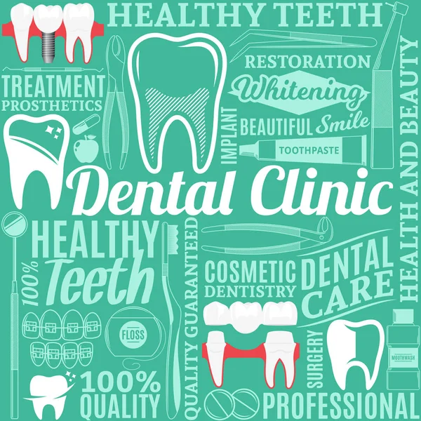 Clínica dentária padrão sem costura —  Vetores de Stock