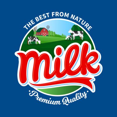 Vektör süt logo şablonu