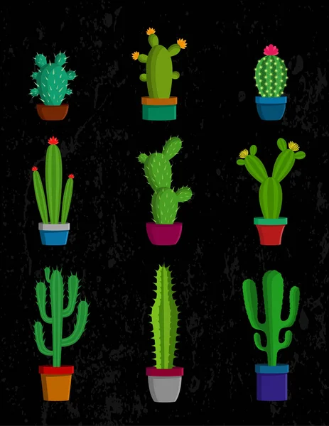 Vector cactus icons — Stock Vector