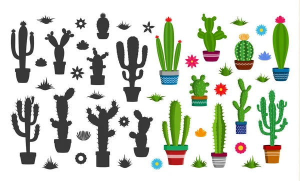 Icônes de cactus vectoriel — Image vectorielle
