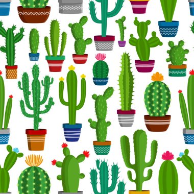 Vektör kaktüs seamless modeli