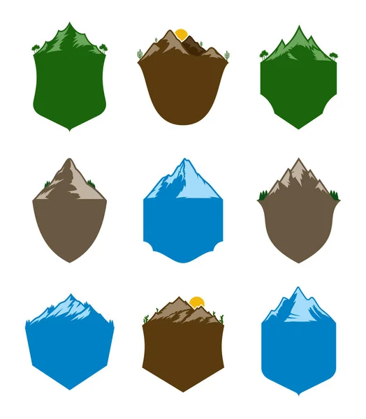 Vector berg leeg badges — Stockvector