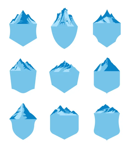 Vector montaña insignias en blanco — Vector de stock