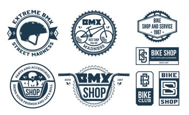 Bmx bisiklet dükkanı, servis ve kulüp logosu
