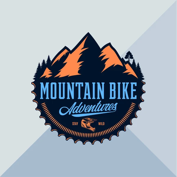 Vector mountain biking logo — Stock Vector