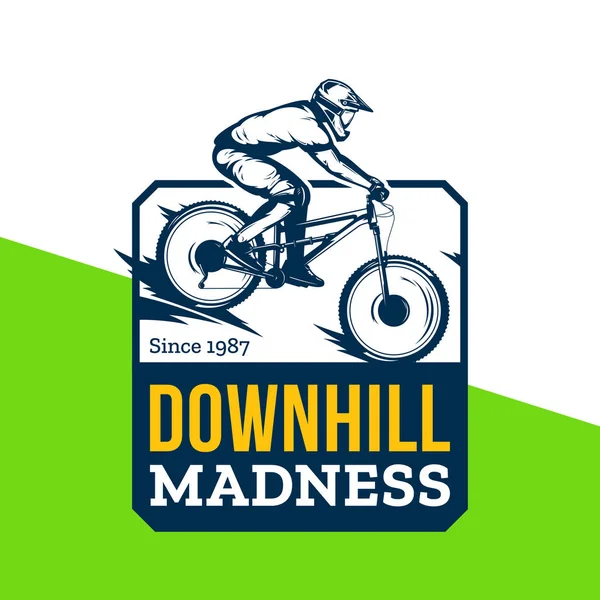 Vektor Downhill Mountainbike Abzeichen Design — Stockvektor