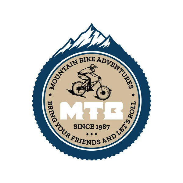 Projeto de emblema de bicicleta de montanha vetorial —  Vetores de Stock