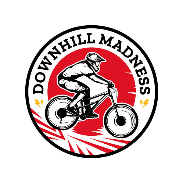 Дизайн значка для векторного спуска на горных велосипедах
