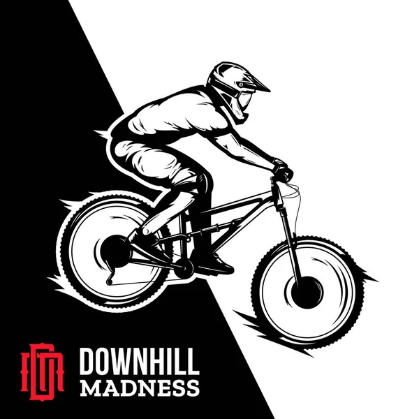Vektor Downhill Mountainbike Design Illustration — Stockvektor