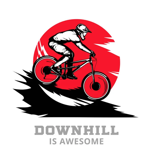Vector downhill mountain biking design illustration — 스톡 벡터