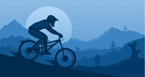 Wektor downhill kolarstwo górskie ilustracja — Wektor stockowy