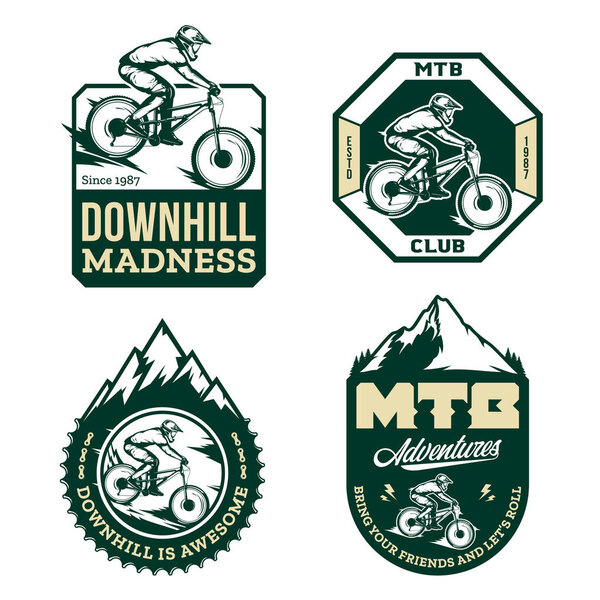 Vector downhill mountain biking badges