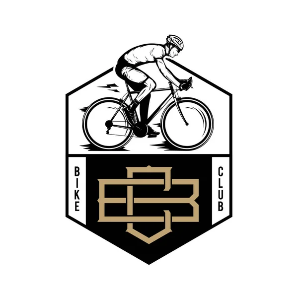Vector road biking badge design — 스톡 벡터