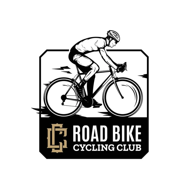 Vector road biking badge design — 스톡 벡터