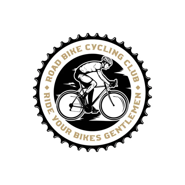 Vector road biking badge design — 스톡 벡터