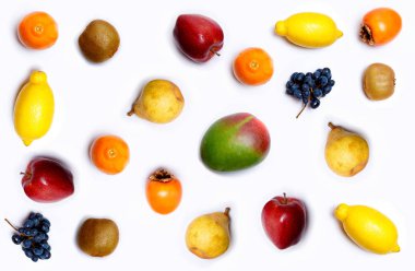  Mango, kivi, mandalina, limon, armut, üzüm, hurma, elma.
