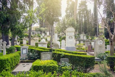 Roma, İtalya'nın Cimitero Acattolico (