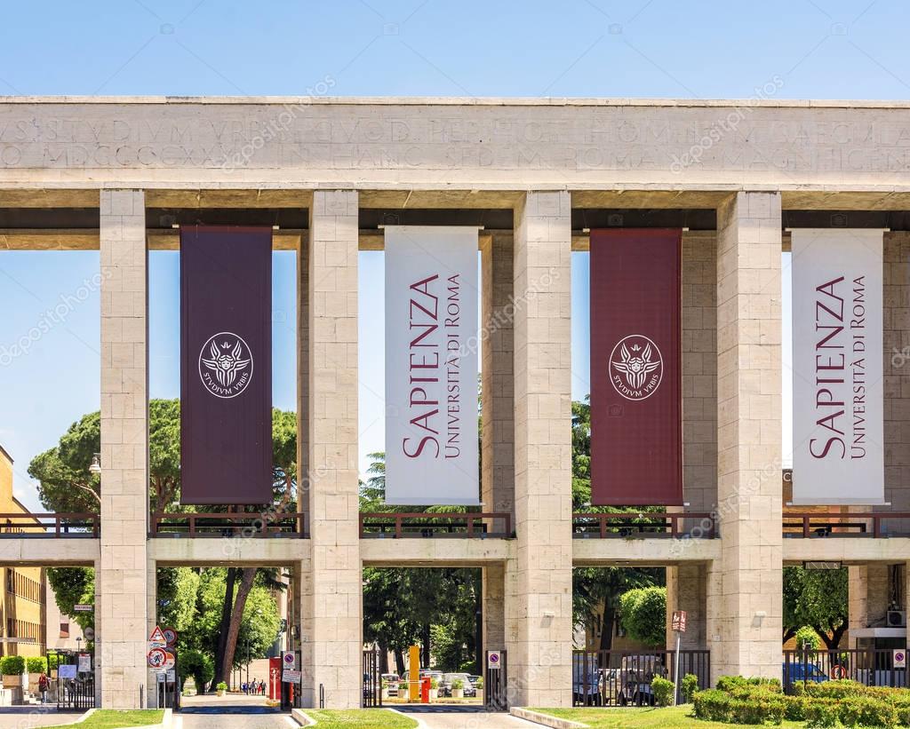 Main entrance of the Sapienza University of Rome Stock Editorial