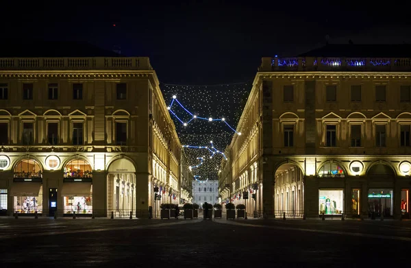 Christmas lights in Turin with constellations and astronomy them — Stock Photo, Image