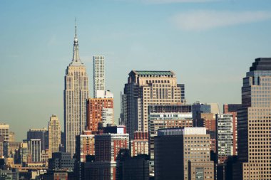 Özgürlük Adası 'ndan New York City silueti