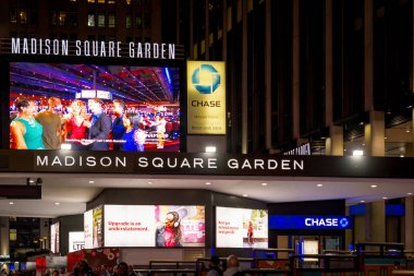 New York'ta ünlü Madison Square Garden ana giriş