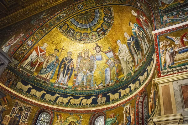 Detalhe mosaico da abside da igreja de Santa Maria em Trastevere em Roma — Fotografia de Stock