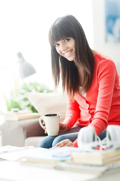 Woman relaxing at home — Stock Photo, Image