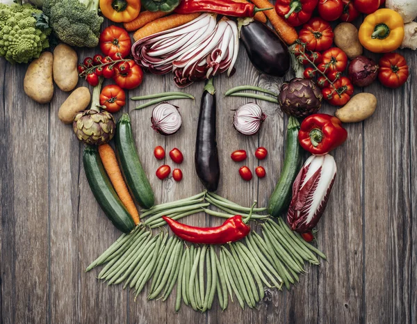 Cara hecha de verduras — Foto de Stock