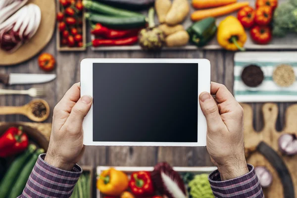 Gesunde Ernährung und Technologie — Stockfoto