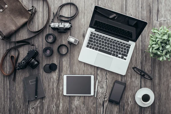 Fotógrafo freelancer Hipster — Fotografia de Stock