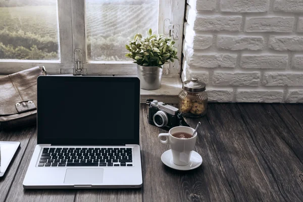 Escritório Hipster em casa — Fotografia de Stock