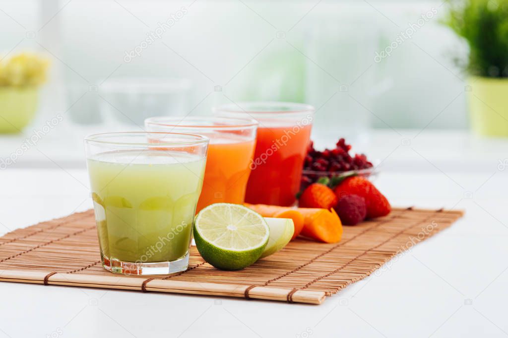 Healthy colorful juices