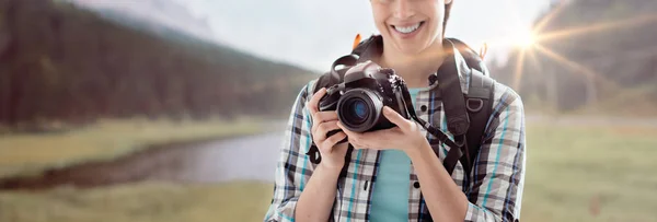 Fotograf fotografiat în aer liber — Fotografie, imagine de stoc