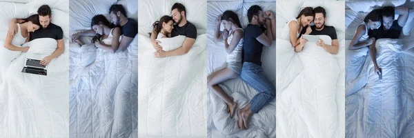 Kochająca para w łóżku — Zdjęcie stockowe