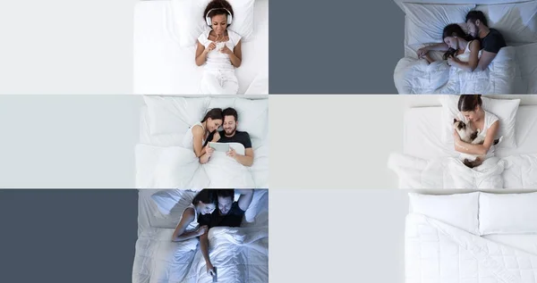 Camera da letto stile di vita banner set — Foto Stock