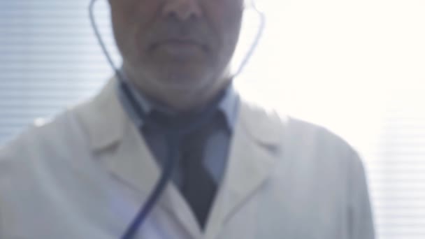 Doctor examining a patient, point of view shot — Stock Video