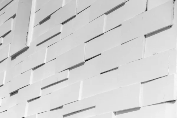 Diagonalmente Angolo Blocco Bianco Mattone Muro Esterno Architettura Astratto Sfondo — Foto Stock