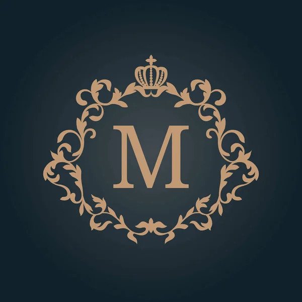 Vintage monogram template — Stock Illustration Vintage monogram template Stock Illustration