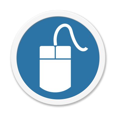 Mavi yuvarlak düğme sembolü ile: bilgisayar fare