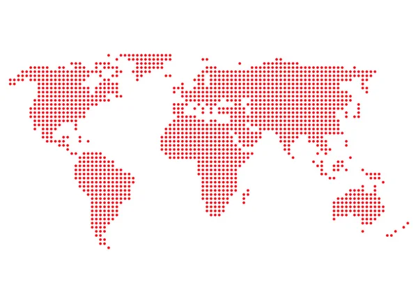 World map red pixel — Stock Photo, Image