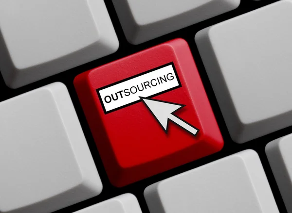 Teclado do computador: Outsourcing — Fotografia de Stock