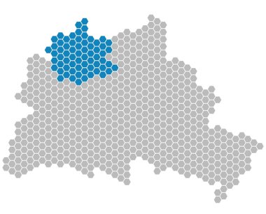 Berlin map: Bezirk Reinickendorf clipart